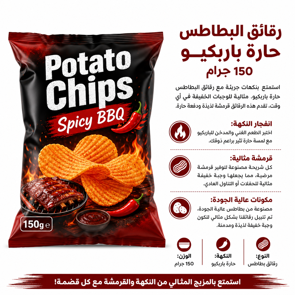 Potato Chips Spicy BBQ 150g