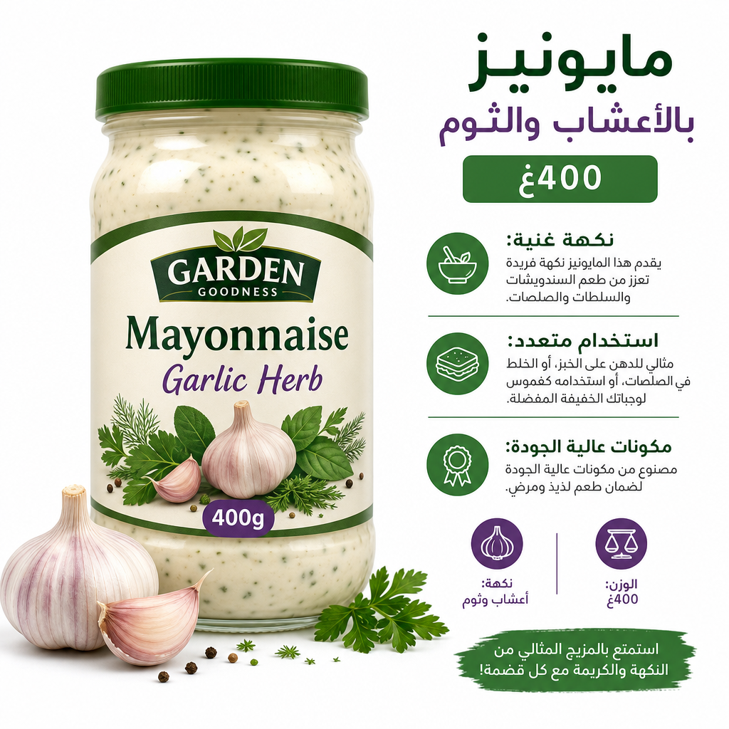 Mayonnaise Garlic Herb 400g