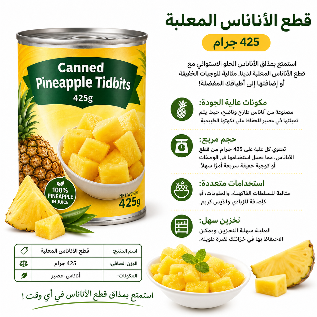Canned Pineapple Tidbits 425g