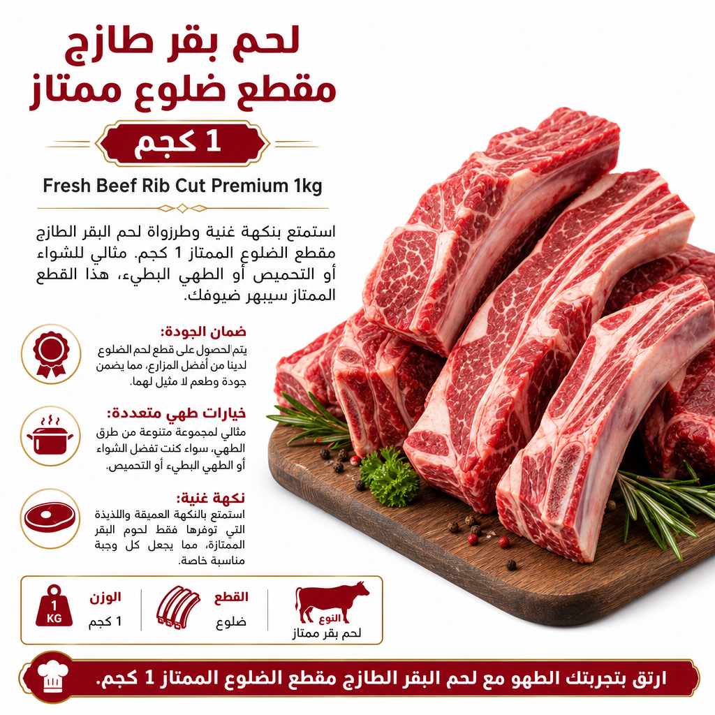 Fresh Beef Rib Cut Premium 1kg