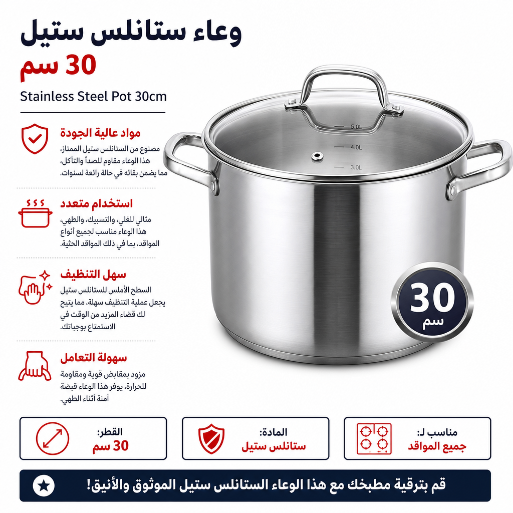 Stainless Steel Pot 30cm