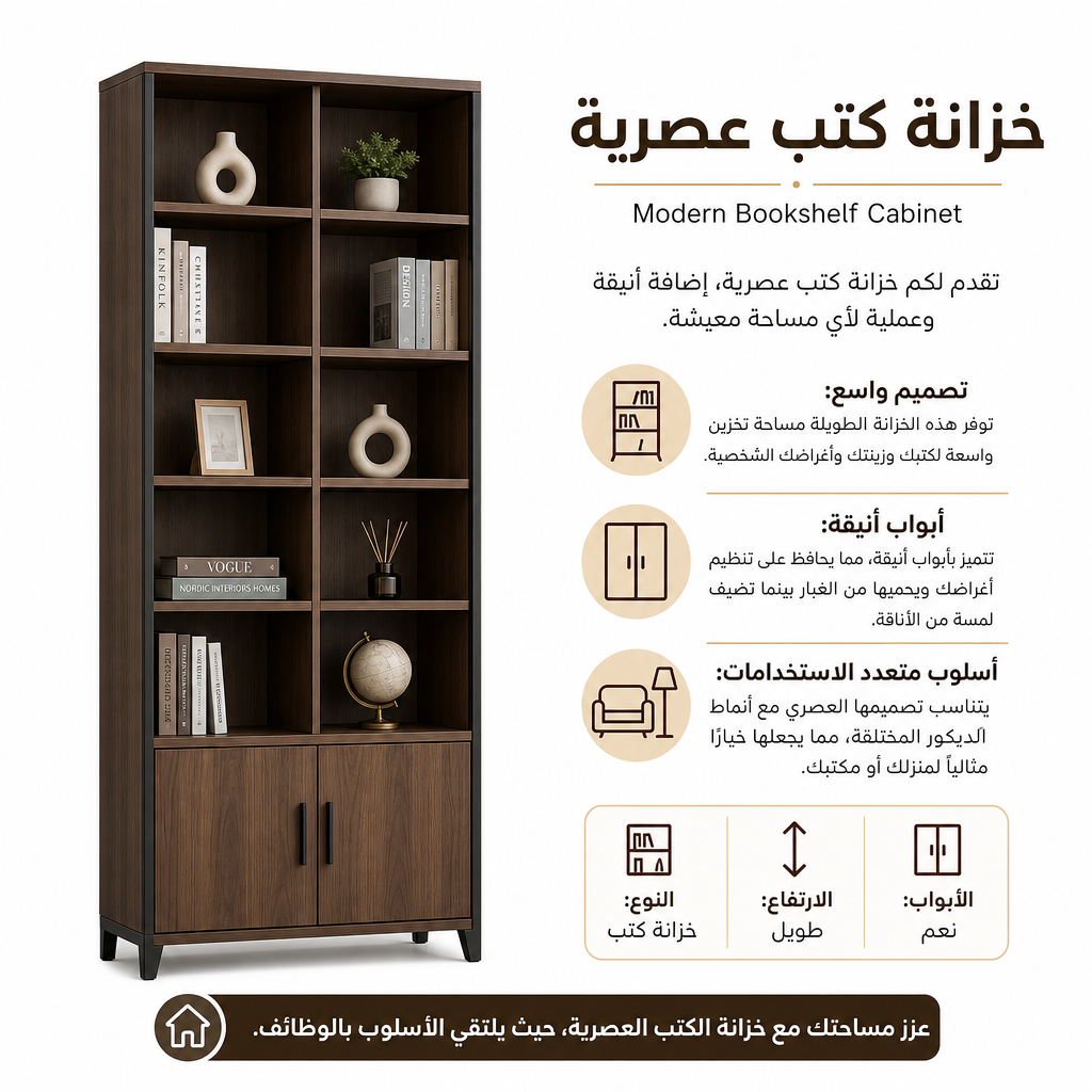Modern Bookshelf Cabinet
