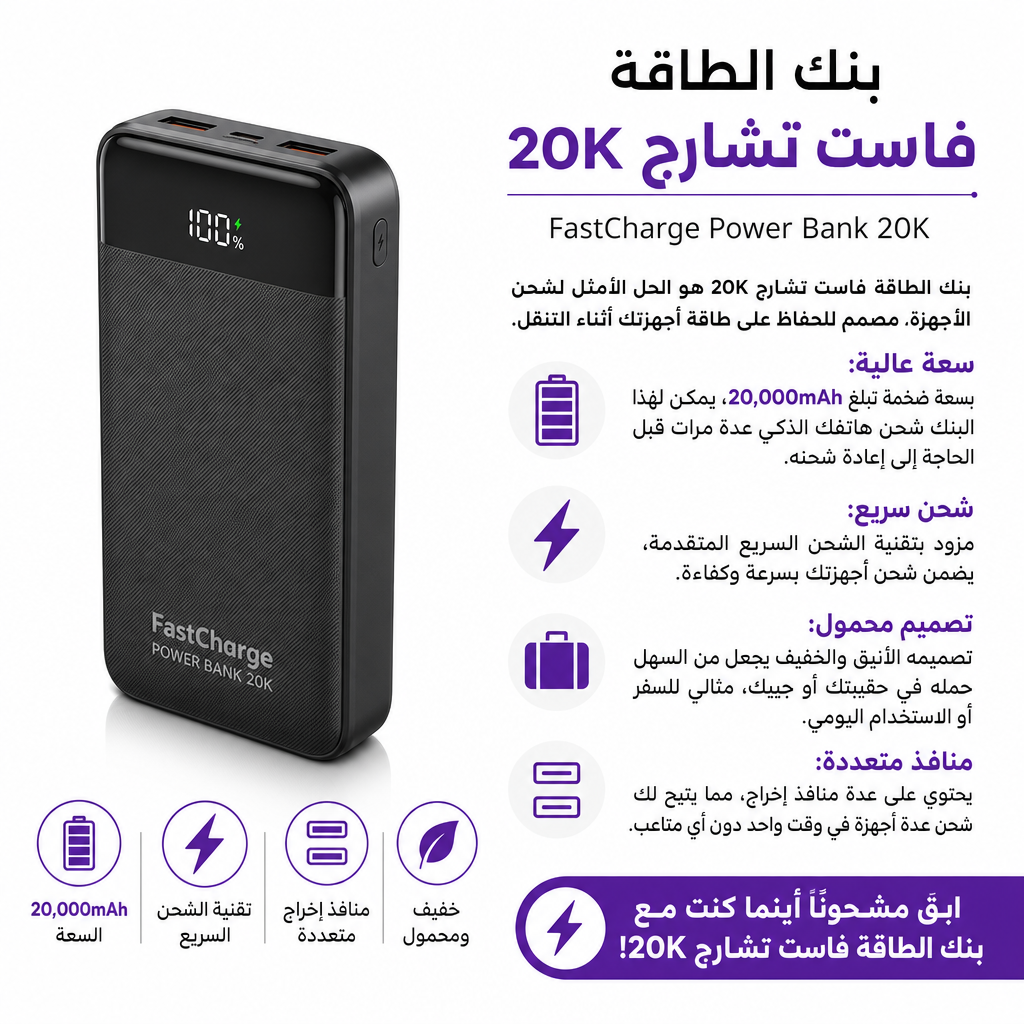 FastCharge Power Bank 20K