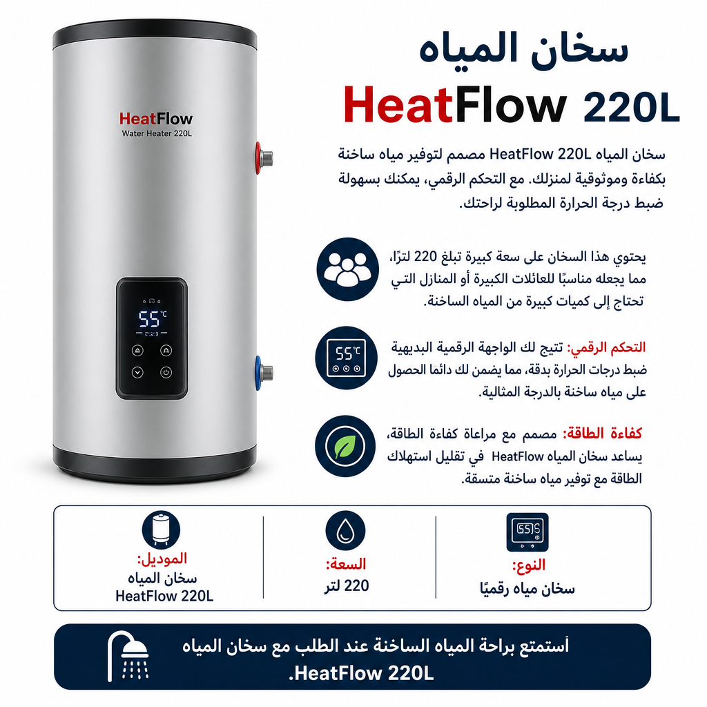 HeatFlow Water Heater 220L