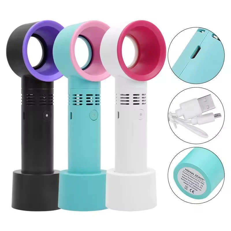 Portable USB Rechargeable Bladeless Eyelash Fan Dryer – 3 Speed Mini Lash Extension Fan – 2000mAh Battery