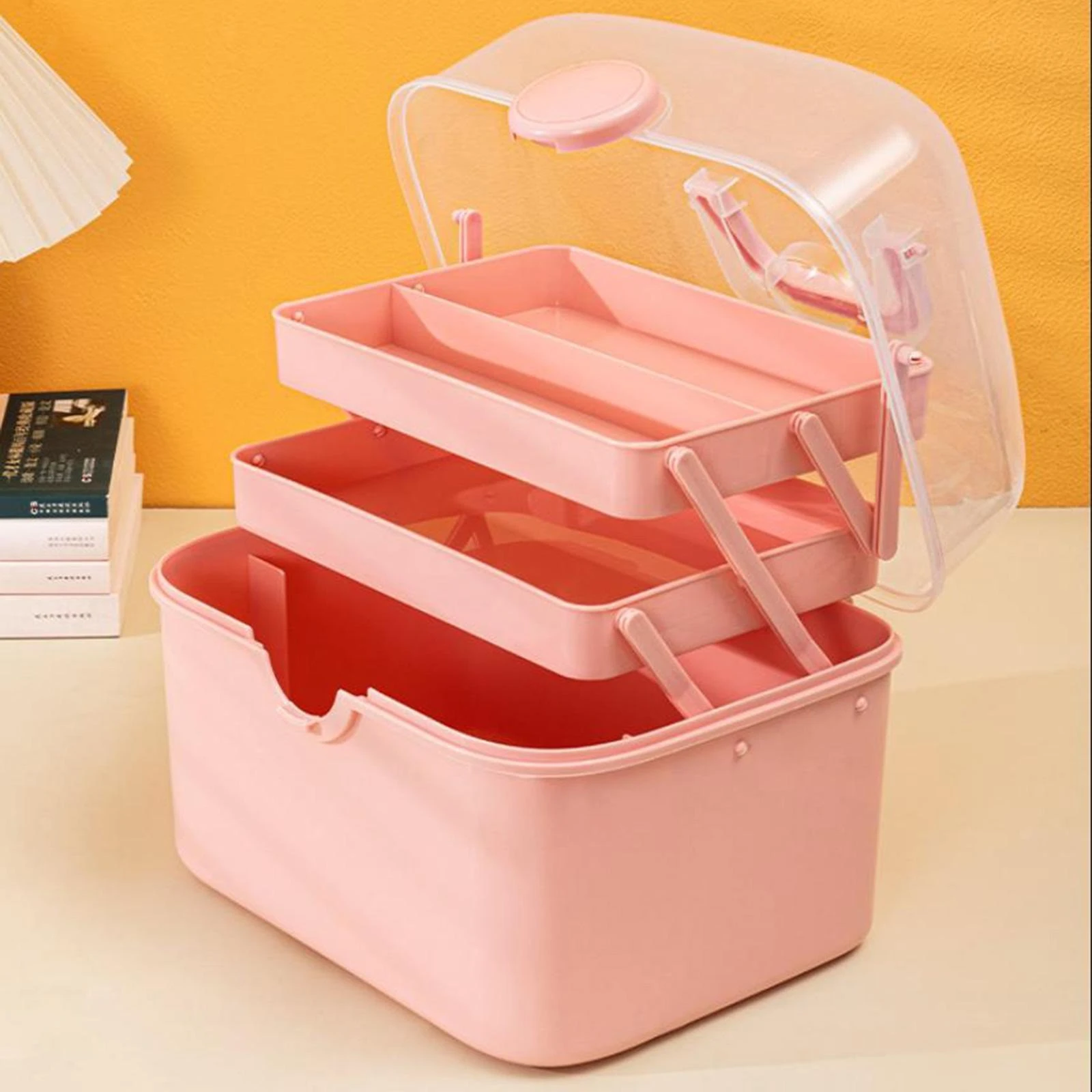 Multipurpose Portable Storage Box – 3 Tiers for Cosmetics, Manicure Tools & Sewing Supplies