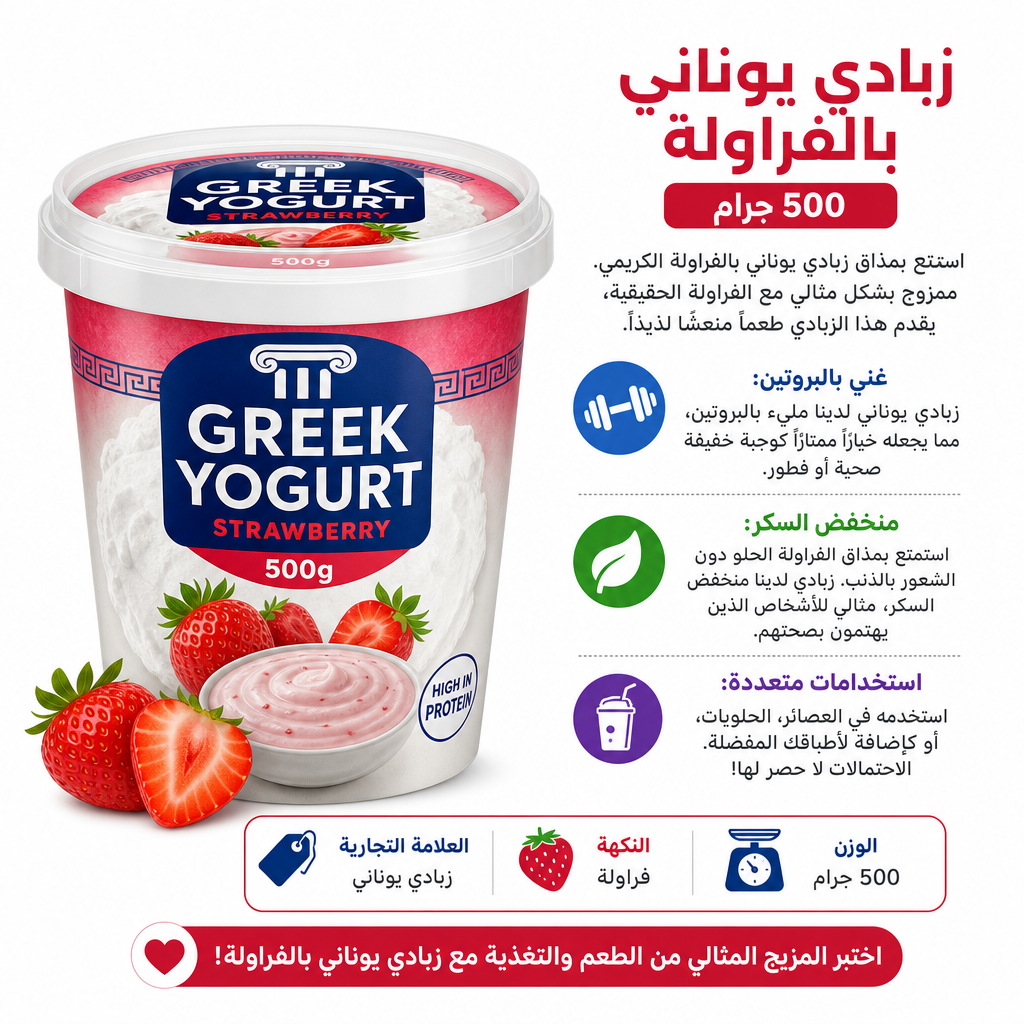 Greek Yogurt Strawberry 500g