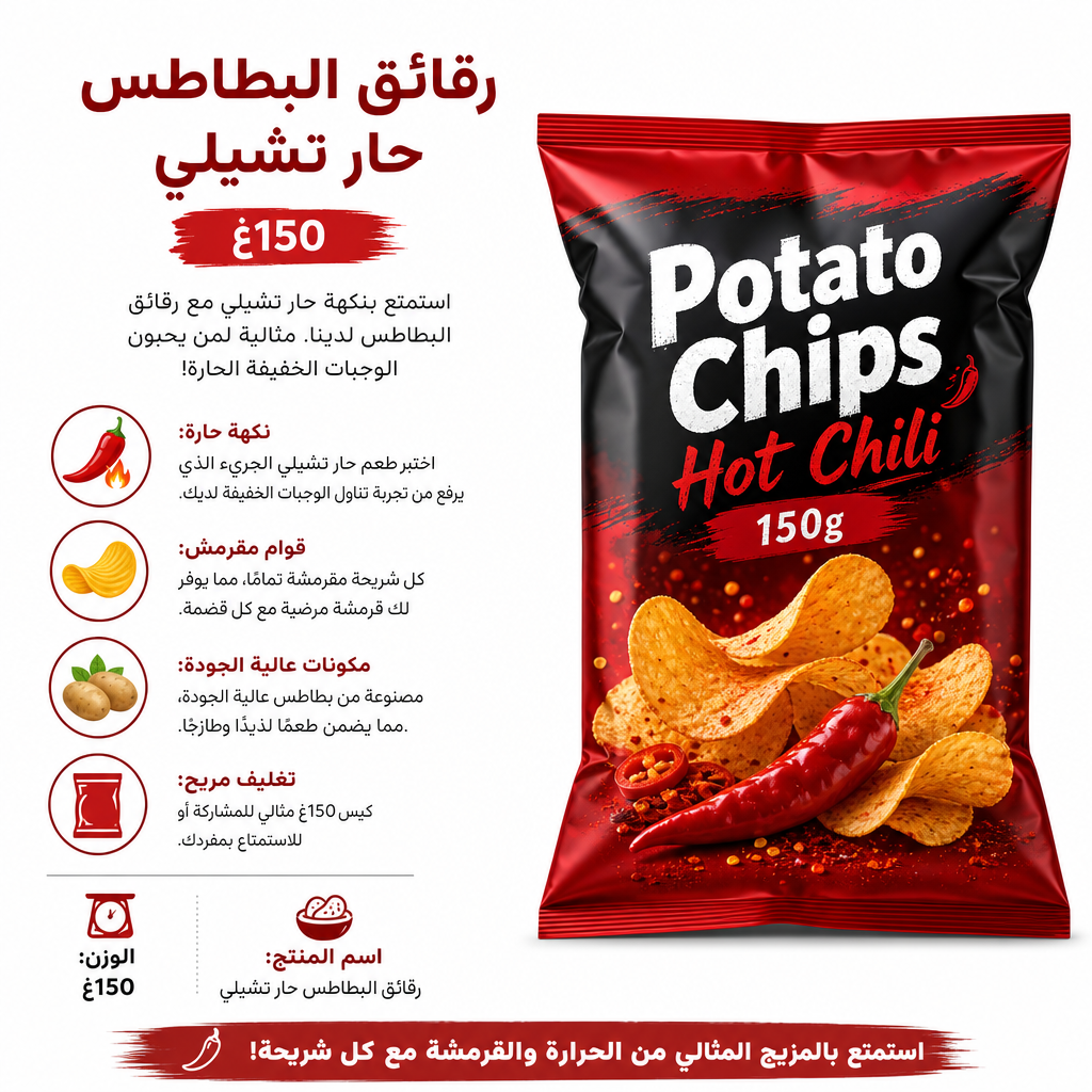 Potato Chips Hot Chili 150g