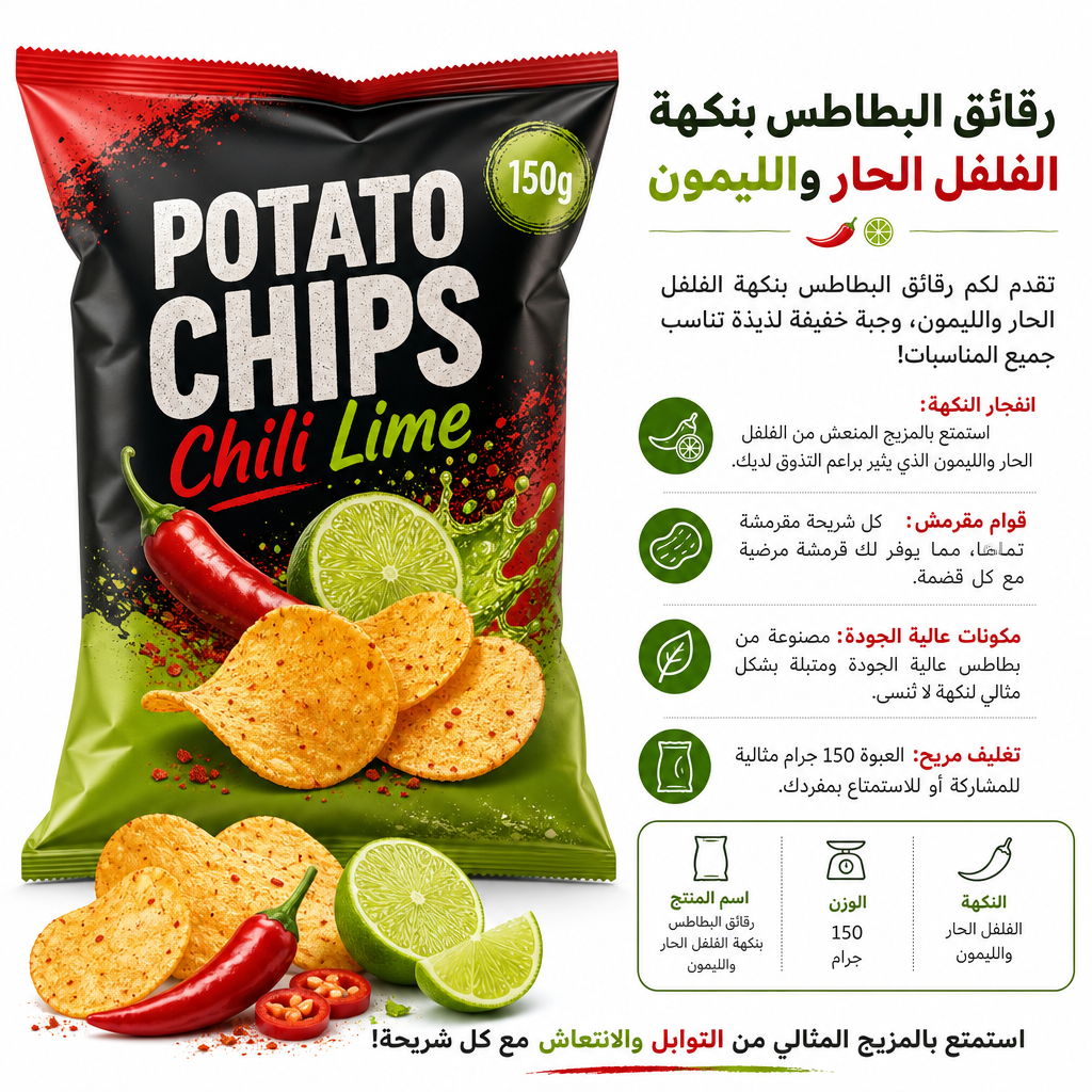 Potato Chips Chili Lime 150g