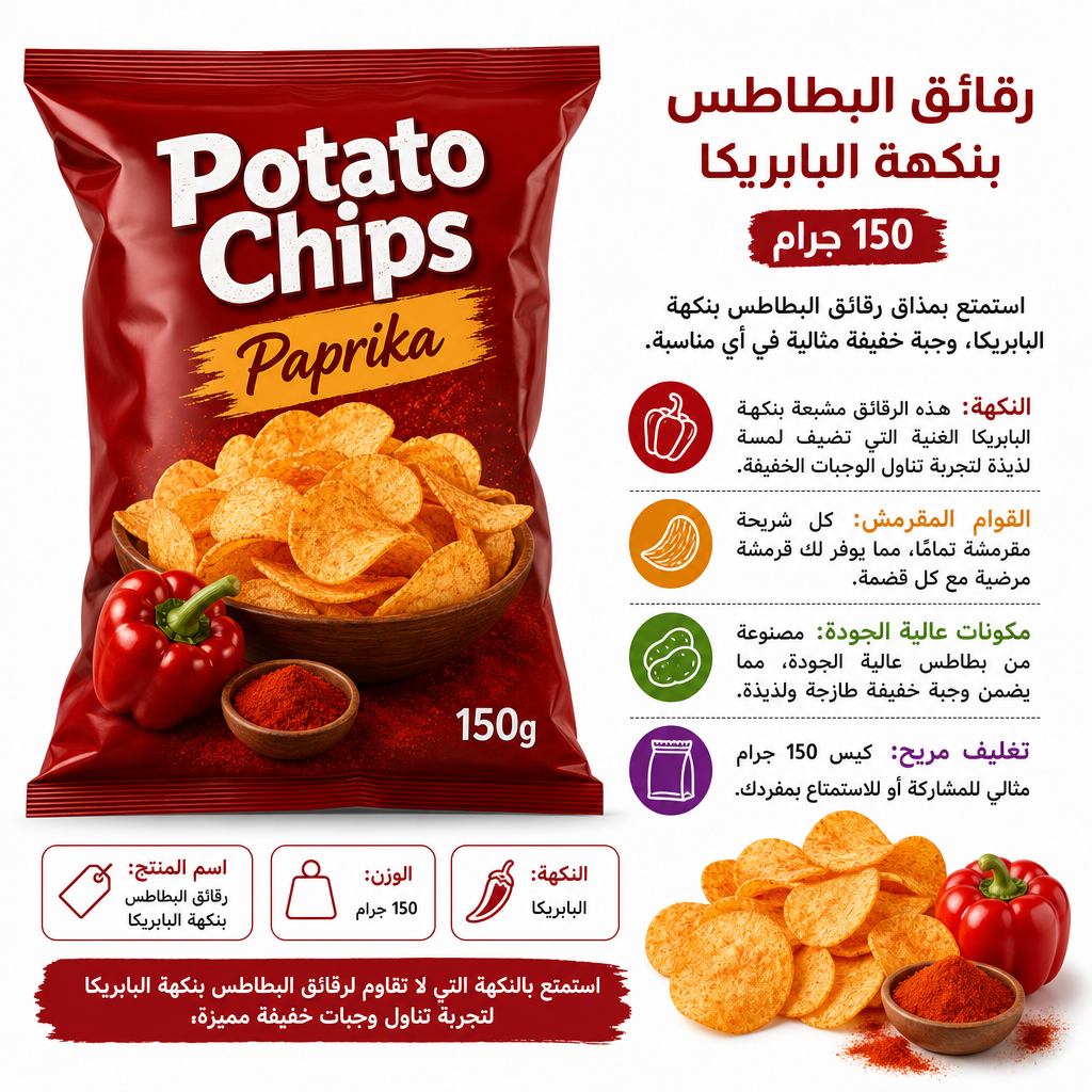 Potato Chips Paprika 150g