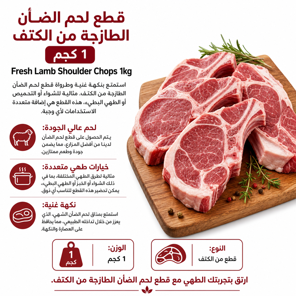 Fresh Lamb Shoulder Chops 1kg