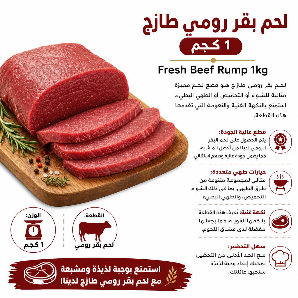 Fresh Beef Rump 1kg