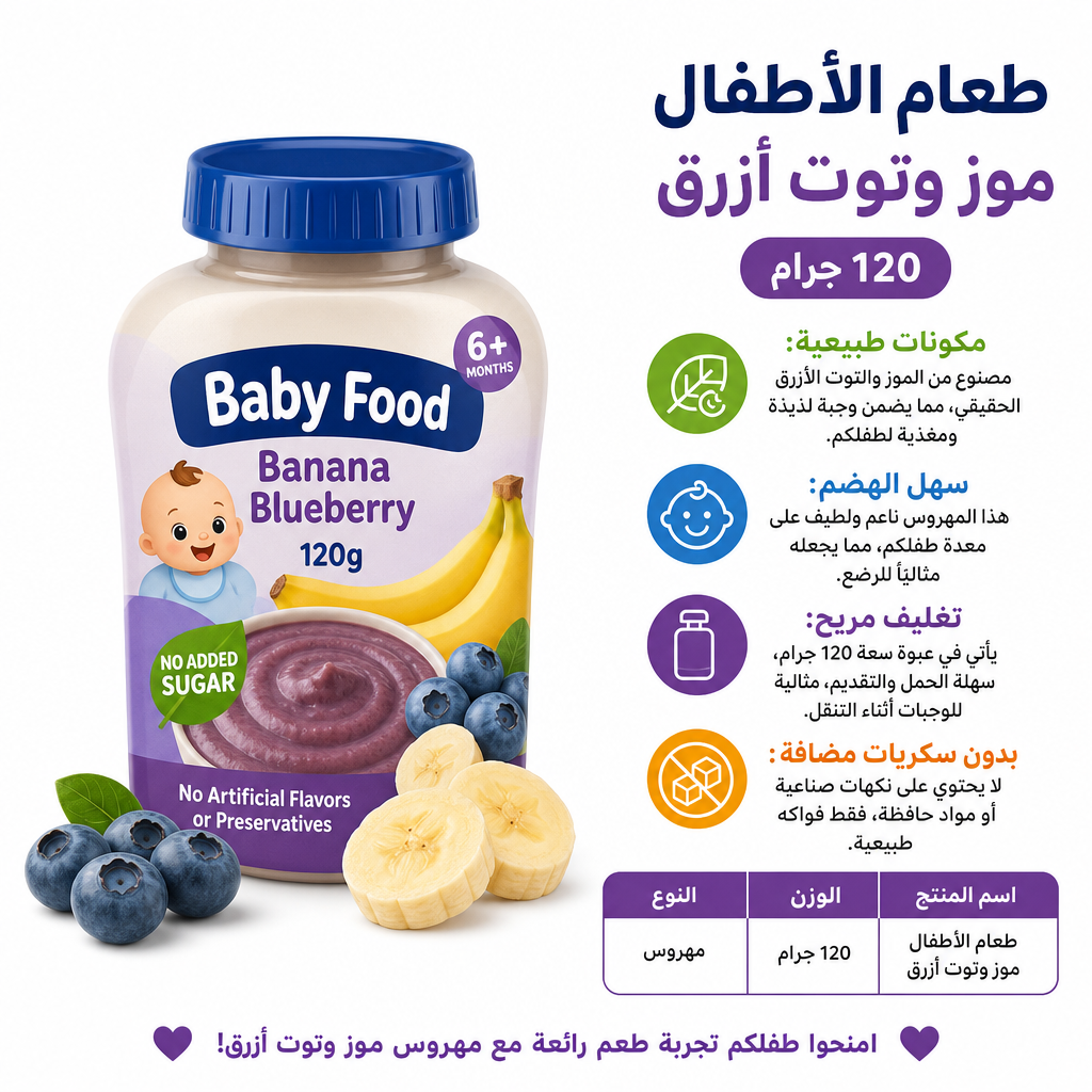 Baby Food Banana Blueberry 120g