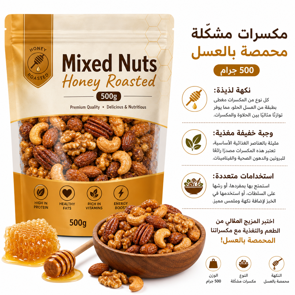 Mixed Nuts Honey Roasted 500g